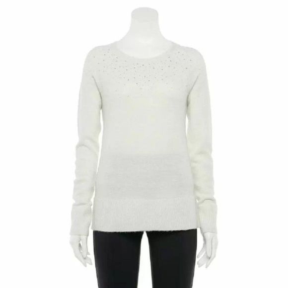 Apt. 9 Sweaters - NEW Women’s Sweater Ivory White Silver sparkle- HOLIDAYS!!